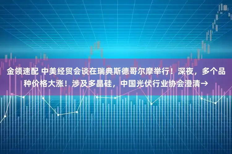 金領(lǐng)速配 中美經(jīng)貿(mào)會談在瑞典斯德哥爾摩舉行！深夜，多個品種價格大漲！涉及多晶硅，中國光伏行業(yè)協(xié)會澄清→